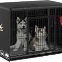 Zettum Dog Crate Cover 36 Inch - 600D Dog Kennel Cover, Heavy Duty Dog Crate Cover Universal Fit for 36 Inch Wire Pet Crates, Waterproof Small Dog Cage Cover (Crate Cover only) (36 x 24 x 24.5 Inch)