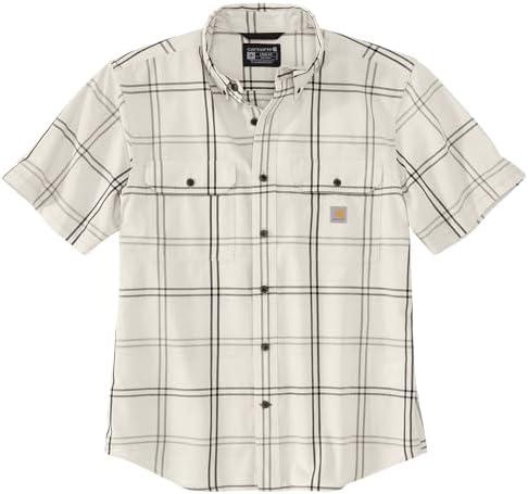 Carhartt Men's 106746 Loose Fit Midweight Short-Sleeve Plaid Shirt L
