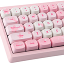 Tsungup MOA Keycaps-Pink Sakura,129 Keys Cute PBT Custom Cherry Blossom Keycaps 100 Percent,Dye Sub Key Caps Keyboard Keycap Set for MX Switches Mechanical Keyboard(only keycap)