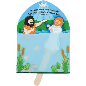 Fun Express Baptism of Jesus Acetate Craft Kit Creative Kids Crafts Religious Activities Home & Classroom Fun Perfect for Religious Education Sunday School Bible Study & Creative Play VBS 2026-12 Pcs