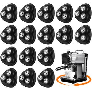 Honoson 24 Pcs Self Adhesive Caster Wheels Appliance Rollers Appliance Sliders for Kitchen 360 Swivel Universal Wheel Mini Small Kitchen (Black with 3 Steel Ball Style)