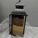 NEEDOMO LED Lanterns Decorative Outdoor&Indoor, Set of 2 Large Bronze Metal Lantern Decor with LED Candle, Lantern Decor for Porch, Patio, Garden, Balcony, Wedding, Spring Decorations (NO Glass)