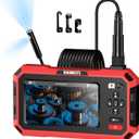 Endoscope Camera with Light, 1920P Dual Lens Industrial Borescope with 5" IPS Split-Screen, IP67 Waterproof Sewer Inspection Camera, 16.5FT Semi-Rigid Snake Cable for Automotive Plumbing