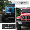 Linskip for 2024-2025 Jeep Wrangler JL 4XE & Gladiator JT Grille Inserts, Meshless Grille Bezel Covers for Jeep Wrangler Sport Rubicon Sahara Willys Mojave Rubicon, Exterior Accessories(Light Blue)