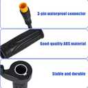 2pcs 20X Full Twist Throttle Grip for Ebike, 12V-72V Twist Electric Bike Throttle with 3 Pin Waterproof Connection for Electric Bicycles Scooter Motorcycles Conversion