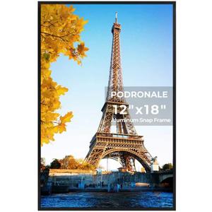 12x18 Poster Frames, 1Pcs, Plexiglass,Black Aluminum Snap Frame