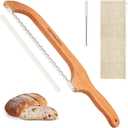 HUNTER.DUAL Bread Knife for Homemade Bread, 16" Sourdough Bread Slicer, Bow Saw Cutter with Double-sided Blades for Easy Cutting, Orange