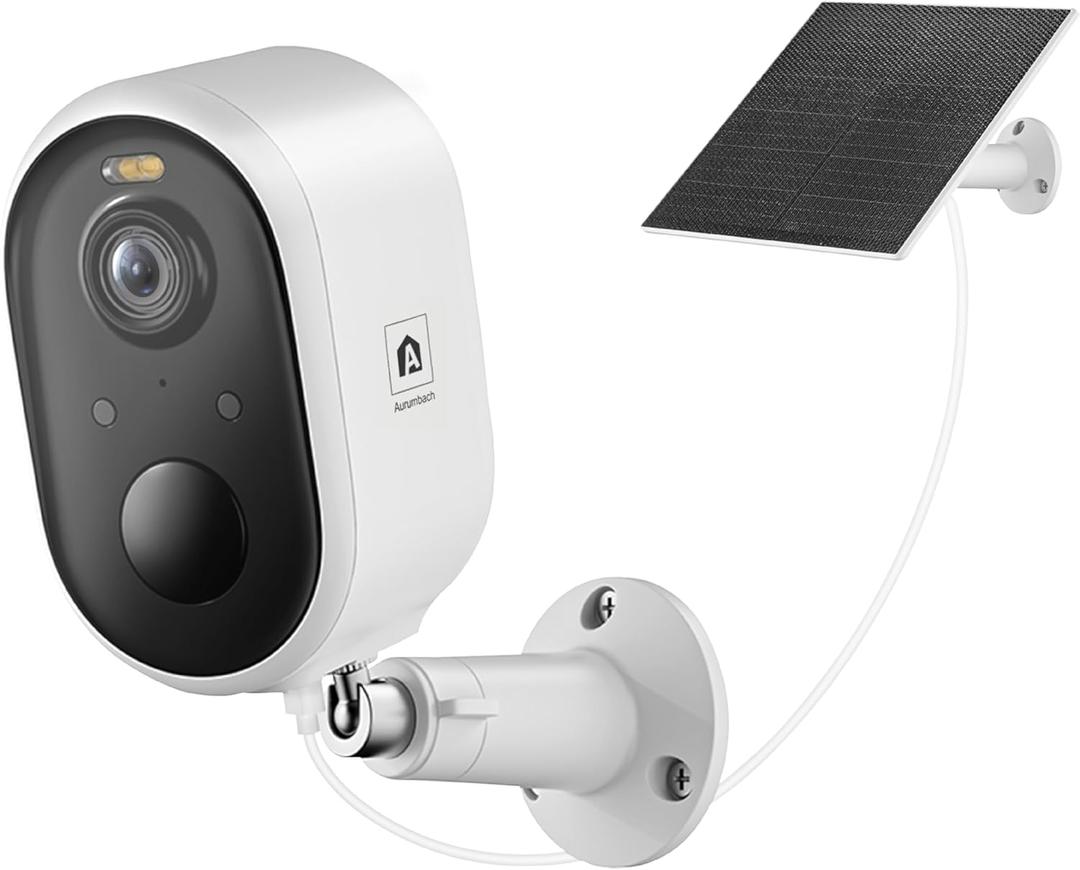 Solar Security Camera Outdoor Wireless, 2K Color Night Vision, Battery Powered PIR Motion Detection,2.4GHz WiFi Cameras for Home Surveillance, Light and Sound Alarm, 2-Way Audio