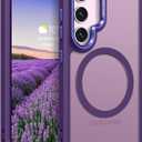 Rayboen for Magnetic Samsung Galaxy S23 Plus Case, [Compatible with Magsafe] [Metal Camera Lens] [Anti-Slip Silicone Edge] Frosted Skin-Feel Durable Phone Cover for Samsung S23+ Plus, Matte Purple