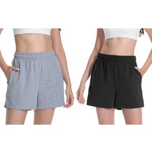 Women's Sweat Shorts Comfy Lounge Running Shorts Gym Summer Casual High Waisted Athletic Shorts with Pockets (XL)
