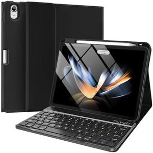 Wenlaty Keyboard Case for iPad Air 11-inch Case with Keyboard (M3/M2, 2025/2024) & Air 5th/4th Generation 10.9'' - Detachable Wireless, Thin & Light Cover with Pencil Holder for iPad Air 11-inch Black