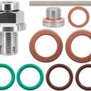 Dsnaduo 1/2"-20 Oversize Piggyback Oil Drain Plug, Stainless Steel Self Tapping Oil Pan Thread Repair Kit