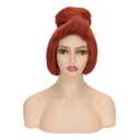 FVCENT 50s Women Wig Halloween Costume for Women,60s Short Red Vintage Updo Halloween Costume Bun Party Wig (Red)