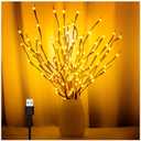 3PK 60" Led Branch Lights, Twig Lights, Lighted Branch for Vase, Willow Branches with USB Plug for Halloween Thanksgiving Day and Christmas,Warm White