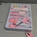 Baby Grooming Kit, Infant Safety Care Set with Hair Brush Comb Nail Clipper Nasal Aspirator,Baby Essentials Kit for Newborn Girls Boys (Pink Baby Grooming kit)