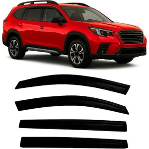 2019-2025 Tape-On Side Window Visor Deflectors for Subaru Ascent Smoke Tinted Rain Guards Premium Onyx Limited 2020 2021 2022 2023