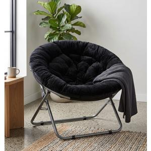 Urban Lifestyle Canvas Oversized Polycanvas Saucer Chair, Grey, 36.2 inches L x 36.2 inches W x 31.9 inches H