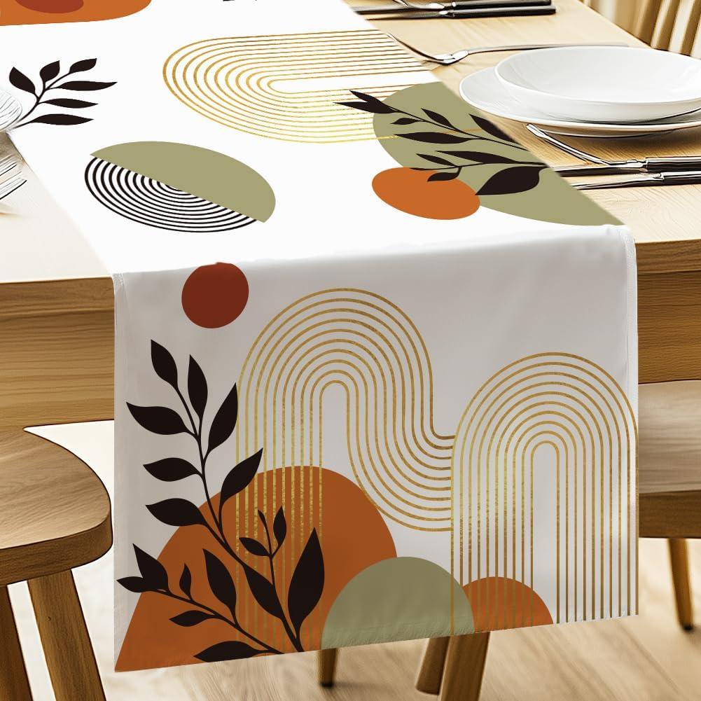 ANATTASOUL Table Runner Geometric and Bohemian Silhouette 13"x72" Table Decorations, Durable Summer Dining Decor for Home Kitchen Party Room