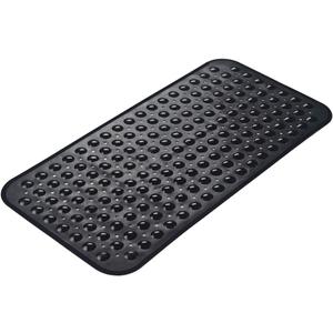 AmazerBath Bath Tub Mat, Medium Size 27.6 x 15 Inches Non-Slip Shower Mats with Suction Cups and Drain Holes, Bathtub Mats Bathroom Mats Machine Washable (Black)