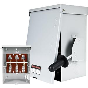 200-Amp, 3 Pole Disconnect, 120V/240V General Safety Switch with Ground Kit, Non-Fused AC Disconnect Switch Box for Outdoor&Indoor, NEMA-3R Enclosure, Anti Corrosion and Rust Prevention