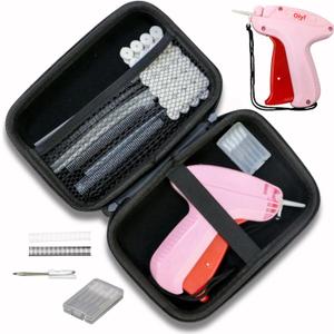 Micro Stitch Gun for Clothes - Quick Stitch Sewing Gun - Tagging Gun for Clothing - Comes in a Hard Shell Case Includes 6 Micro Needles, 1000 Black & 1000 White Fasteners, 144 Buttons