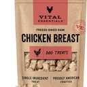 Vital Essentials Freeze Dried Dog Treats | Chicken Breast, Single Ingredient | Premium Quality | Grain Free Training Treats for Dogs, 2.1 oz Bag (EXP 10/31/26)