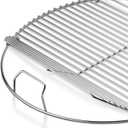 Hinged Cooking Grate for 22” Charcoal Grill, Round Charcoal Grate for Weber 7436, Grill Grate Replacement Part for Weber One-Touch, Smokey Mountain Cooker, 22" Kettle Charcoal Grill Parts with Handle