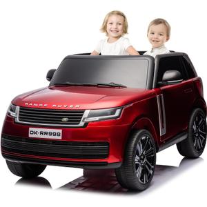 24V Officially Licensed Land Rover Ride On Car, Towallmark 2-Seater w/Parent Remote Control, 3 Speeds, Wireless Music, Spring Suspension, Led Lights, Electric Car for Kids Ages 37-95 Month, Claret