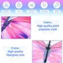Butterfly Kite for Adults & Kids, Large Easy to Fly Kite with String Handle & Long Tails, Starry Pink Purple Kites for Beach Park Outdoor Activities, Perfect for Beginners & Family Recreation