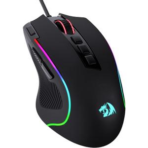 Redragon M612 Predator RGB Gaming Mouse, 8000 DPI Wired Optical Mouse with 11 Programmable Buttons & 5 Backlit Modes, Software Supports DIY Keybinds Rapid Fire Button