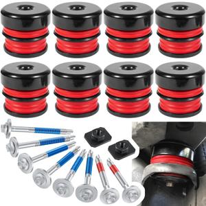 Silicone Body Mount Kit for 2008-2016 Ford F-250 F-350 Crew Cab Superior Silicone Cab Mount Bushings & 13848 Bolts Kit Improve Bumpy Ride Durable Components Outperforms OEM or PU Mounts (Red 8 Pack)