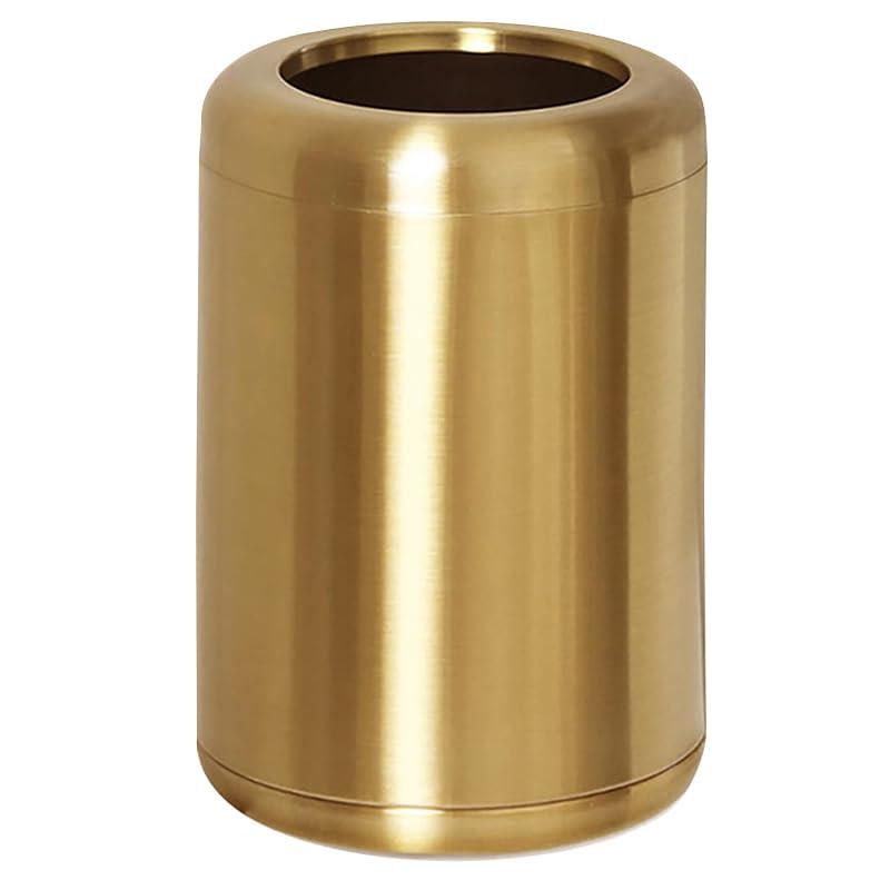 8L/2.1gal Brass Gold Trash Can,Small Bathroom Garbage Can,Brushed Trash Can for Bathroom,Powder Room,Bedroom,Office (Gold)