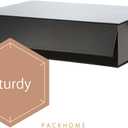 PACKHOME Large Gift Box 13.5x10x3.5 Inches, Sturdy Shirt Box with Magnetic Lid for Multiple Occasions (Glossy Black)
