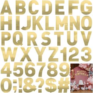 Seajan 184 Pcs 6 Inch Large Letter Stickers for Party Backdrop DIY Art and Craft Vinyl Self Adhesive Big Font Letters Number Stickers for Classroom Window Door Home Party Decor(Gold)