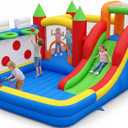 Ultimate Toddler Bounce House with 2 Trampoline Zones & Slide – Indoor/Outdoor Inflatable Play Center for Kids Ages 2-6, Includes Basketball Hoops, Climbing Wall & Easy Setup