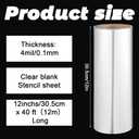 12 Inches x 40ft Acetate Sheets for Crafts 4 Mil/0.1mm Clear Acetate Sheets Blank Stencil Sheets Transparency Template Material Reusable Mylar Stencil Sheets for Cutting Machines Cake Collar Baking, 12 inches x 480 inches