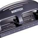 Bostitch Office EZ Squeeze 20 Sheet Standard 3 Hole Punch, Metal Construction, Silver/Black (HP20)