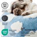 LE SURE Shown on TV Donut Dog Bed Medium Size Dog - Round Cat Beds Indoor as Bed Gift for Calming with Washable Cover, Cute Home Decor Bed with Jacquard Shaggy Plush & Anti Slip Bottom, 30 Inch, Blue