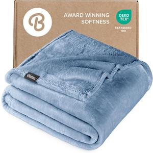 Bare Home Fleece Blanket - Twin/Twin Extra Long - Ultra-Soft Lightweight for Bed, Sofa, and Couch - Luxury Microplush - Cozy Warm Blanket (Twin/Twin XL, Coronet Blue)