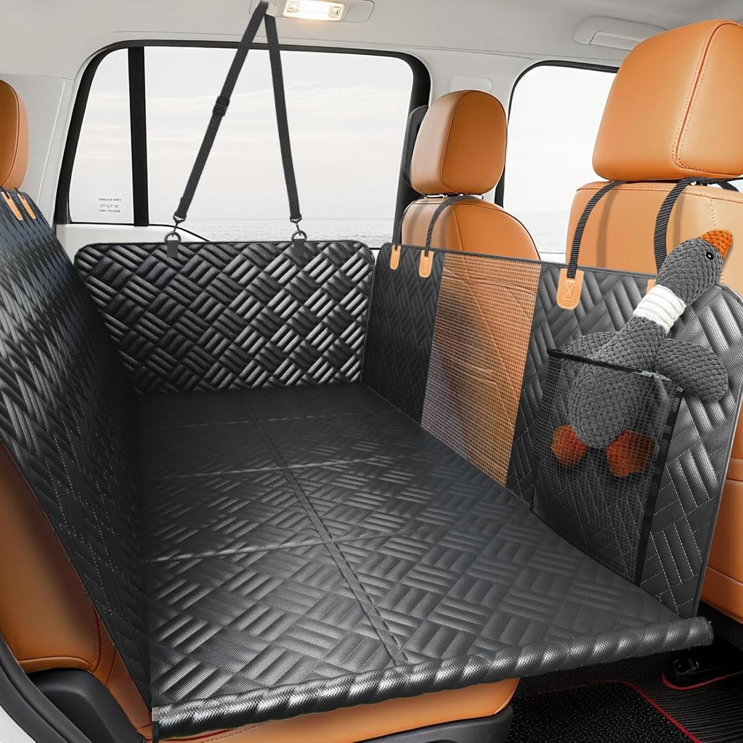 PROZAR Dog Car Seat Cover for Back Seat, Hard Bottom Back Seat Extender for Dogs - Supports 400lbs, Back Seat Pet Cover, Dog Hammock for Full-Size Trucks/SUV
