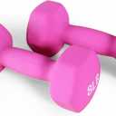 Fitvids Neoprene Dumbbell Hand Weights, Anti-Slip, Anti-roll, Hex Shape Colorful, Pair or Set with Stand