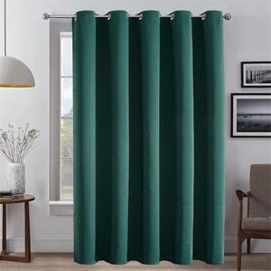 GYROHOME Dark Green Grommet Curtains, Soft and Durable, Drapes Blackout Room Darkening Window Treatment, Single Panel, for Living Room and Bed Room-100x100 inch