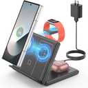 Wireless Charger for Samsung&Android: JoyGeek 3 in 1 Charging Station for Fitbit Watch Charge 6/Charge 5/Luxe - Phone Charger Stand for S25 S24 S23 S22 Plus Ultra, Z Fold/Flip/Note, Buds 2 Pro/2/Pro
