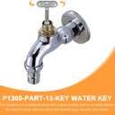 3/8'' Water Key for Zurn Hydrant Key P1300-PART-13-KEY, Square Socket Water Spigot Shut-Off Tool for Wall Hydrant Faucets, Outdoor Hose Valves, and Garden Valves -Silver -5 Pcs