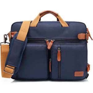 CoolBELL Convertible Backpack Messenger Bag Shoulder Bag Laptop Case Handbag Business Briefcase Multi-Functional Travel Rucksack Fits 17.3 Inch Laptop for Men/Women (Blue)