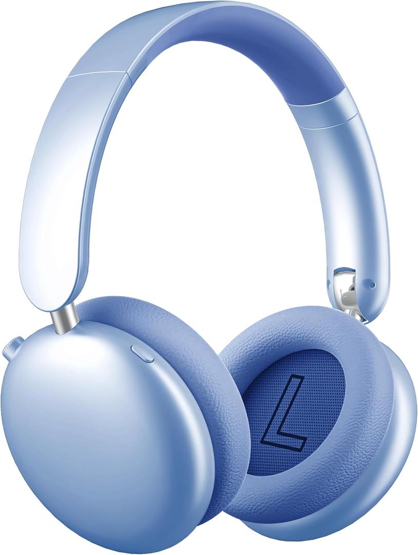 Wentronic Y06 Noise Cancelling Headphones,58H Playtime and 5 EQ Music Modes Wireless Over Ear Bluetooth Headphones with Microphone,Lossless Audio,Multipoint Connection,Foldable,Lightweight,Blue