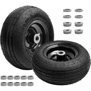 (2-Pack) 11x4.00-5 Lawn Mower Tires, 11x4.00-5 Tire and Wheel Assembly Universal Lawn Mower/Yard Tractor Turf Tires 4 Ply - 3.4 Centered Hub with 3/4 Bushing, 2 pcs