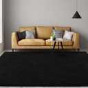 Gifeas Large Ultra Soft Modern Area Rugs for Living Room Bedroom, 5x8 Feet Black Thickened Memory Foam Indoor Solid Minimalist Carpets, Non-Slip Comfy Rug for Boys Girls Nursery Room Home Decor