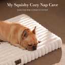 Large Orthopedic Dog Crate Bed with Waterproof Lining, Soft Short Plush Surface & Egg Crate Foam for Calming Puppy, Machine Washable Pet Bed with Removable Cover & Anti Slip Bottom, Size: L-Crate(35"*22"*3")