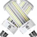 600W Equivalent LED Corn Light Bulb,2-Pack 60W 9000LM 5000K Daylight White, E26/E27 Base, High Brightness LED Replacement for Garage, Basement, Warehouse, Workshop, Indoor Outdoor Lighting